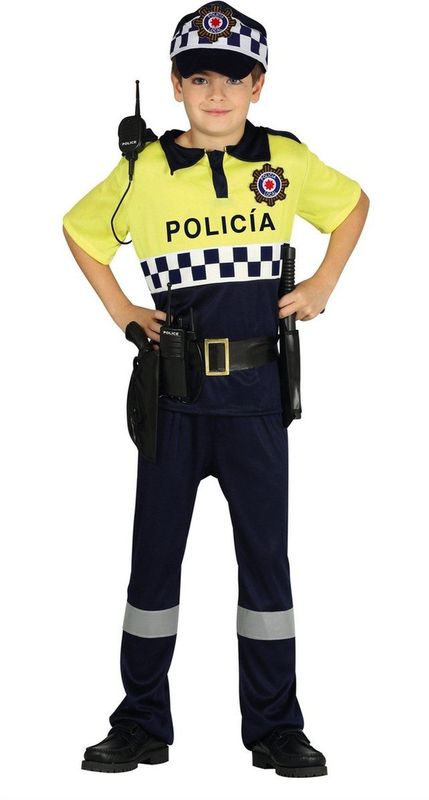 Fiestas Guirca Politiepak Jongens Polyester Blauw/geel Mt 7-9