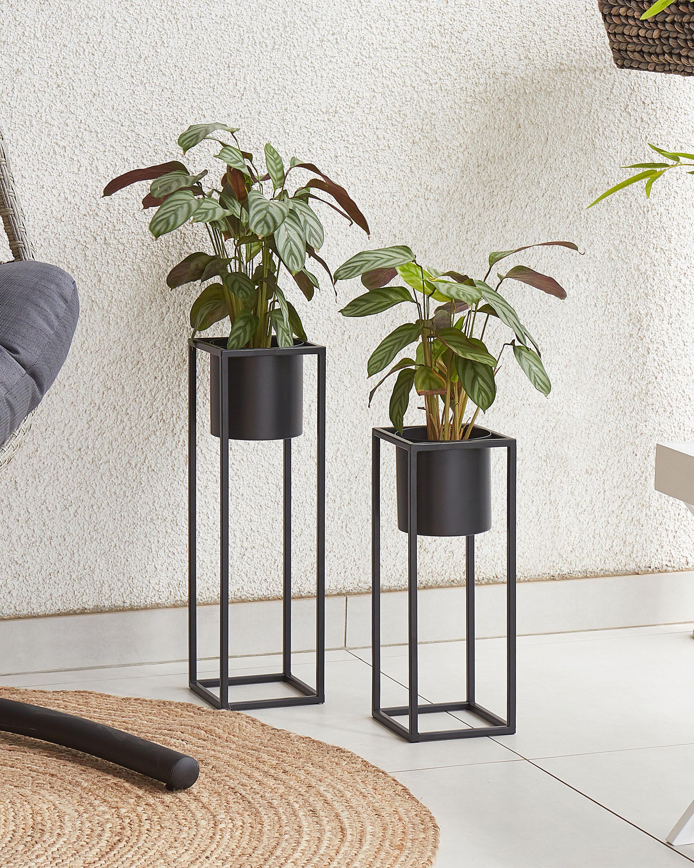 Verhoogde bloempot IDRA Metaal 15 cm Zwart