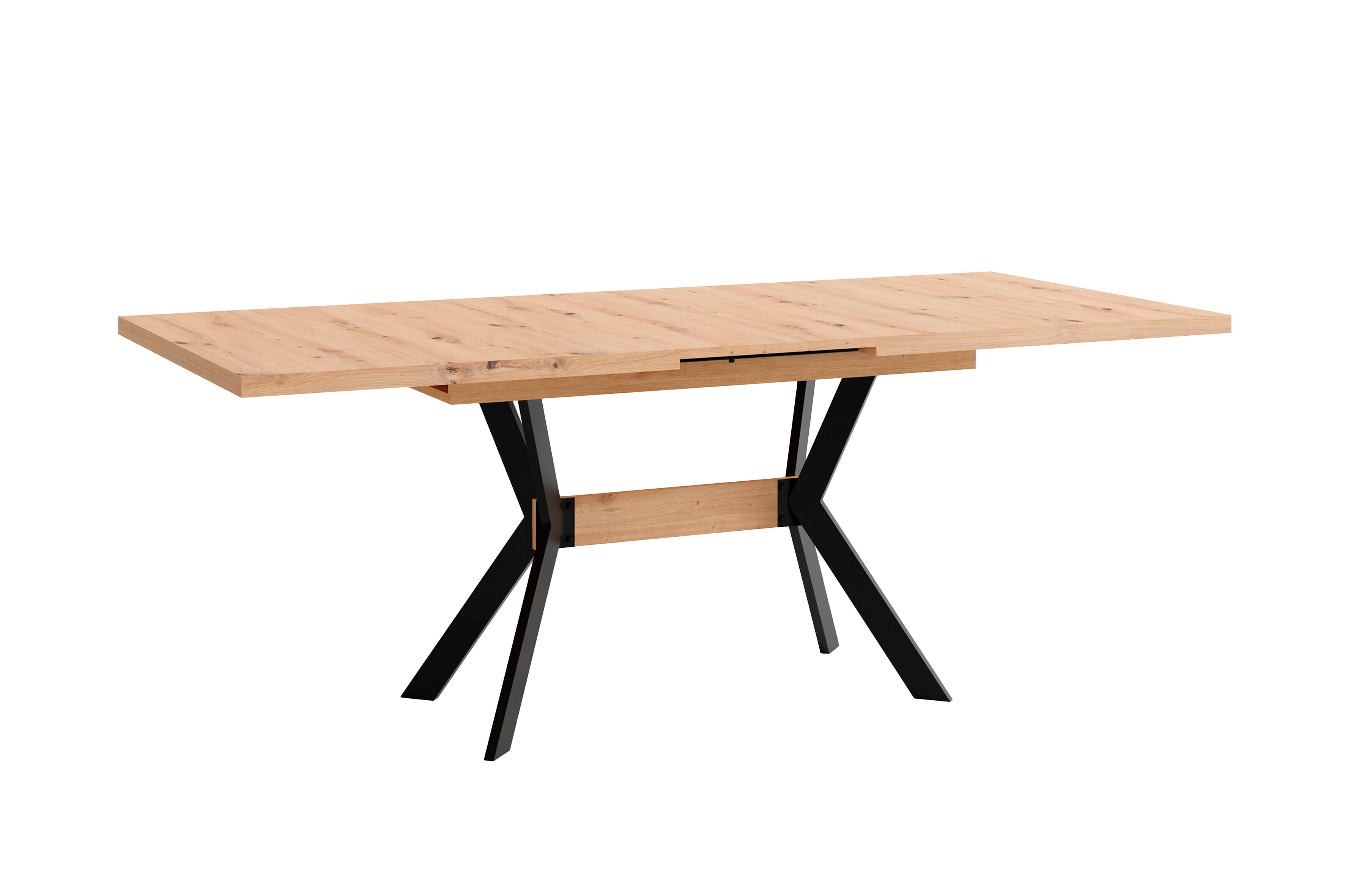 byLIVING Esstisch BREMEN, Breite 160 cm, Auszug 200 cm, Artisan Eiche/schwarz