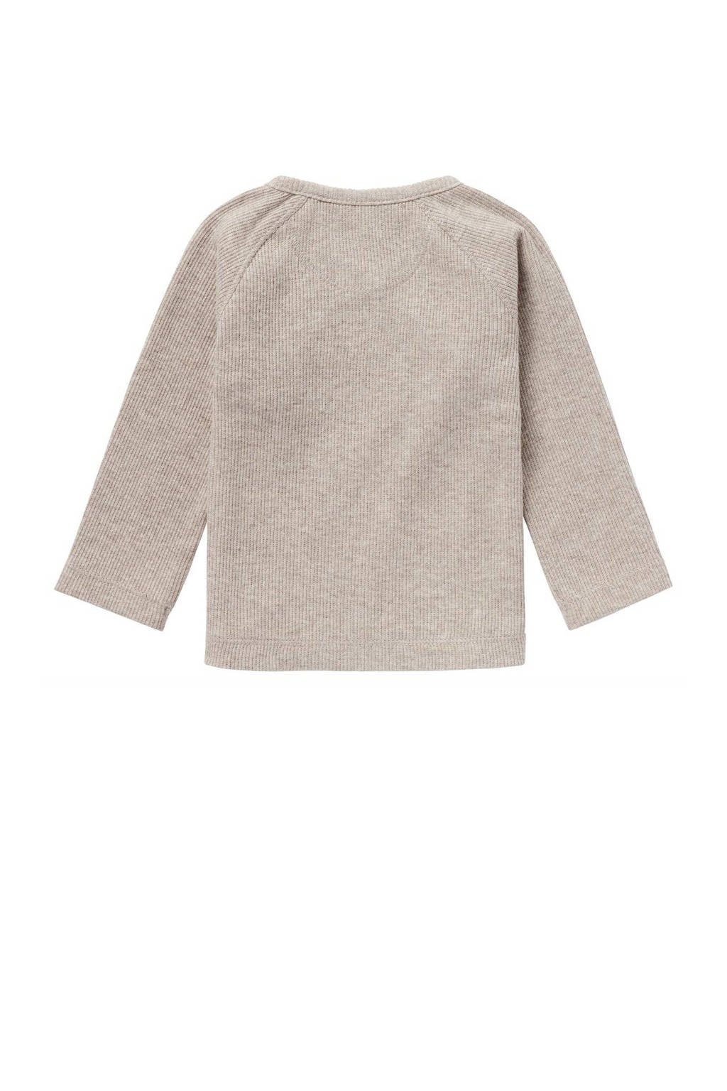 Noppies baby gemêleerde longsleeve Nanyuki taupe