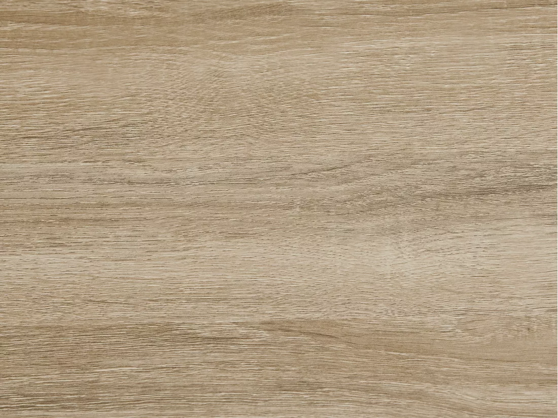 Buffet 3 portes et 3 tiroirs avec LEDs en MDF - Blanc laqué et Naturel - VADEMOSA