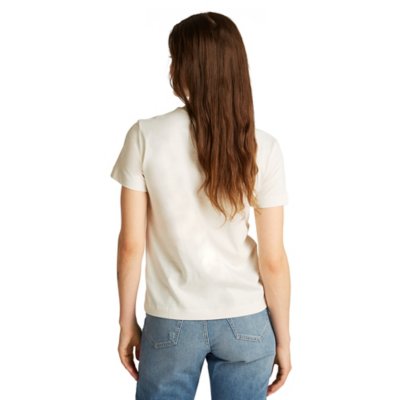 Tee-shirt à manches courtes femme Satin Applique CALVIN KLEIN