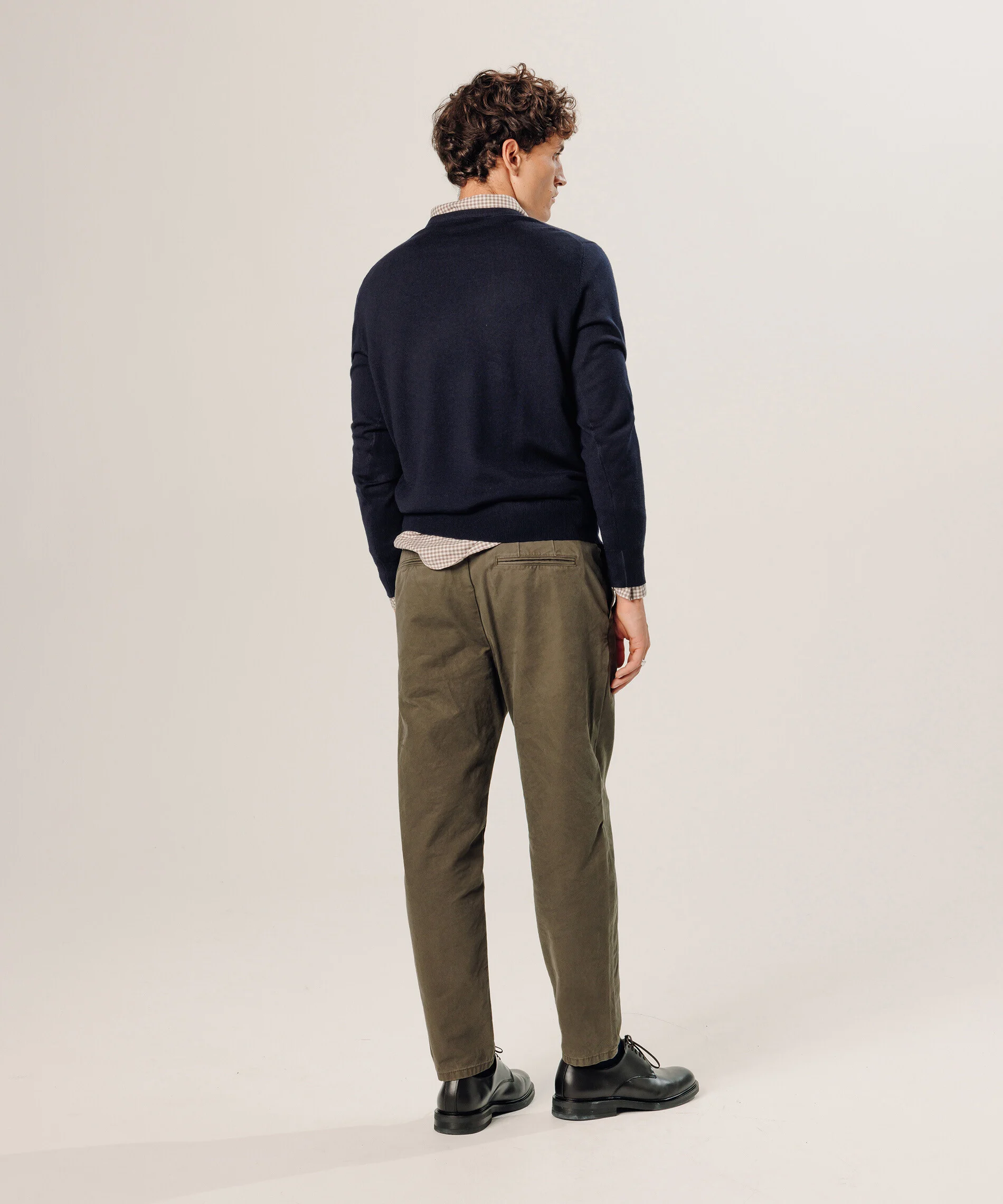 Pull col rond en laine mérinos | Bleu