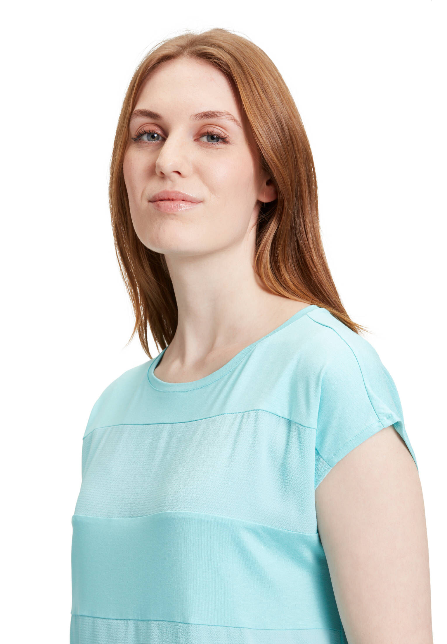 Betty & Co| Damen Patchwork-Shirt mit Webbesatz