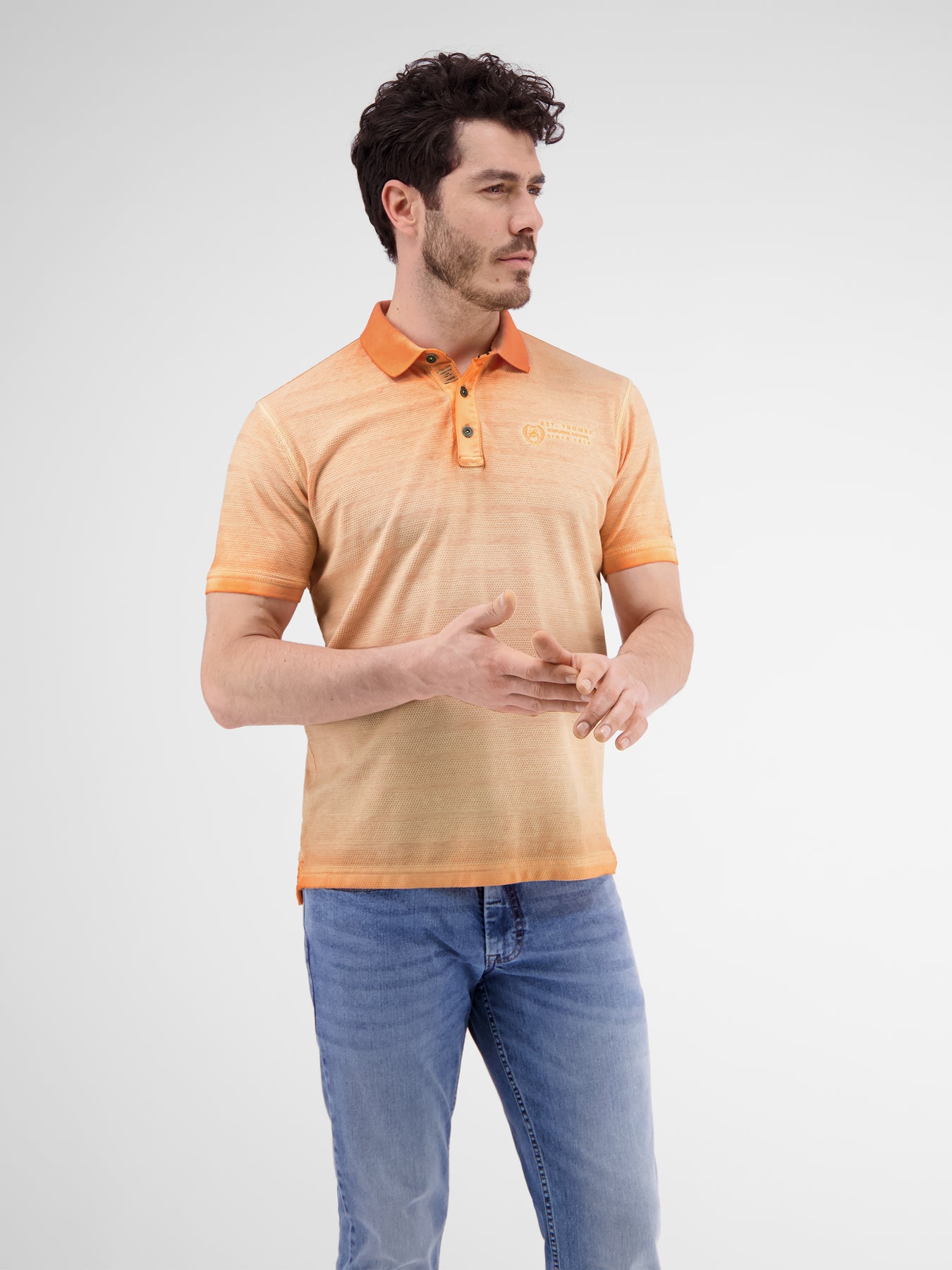 Poloshirt, gestreift in Strukturqualität