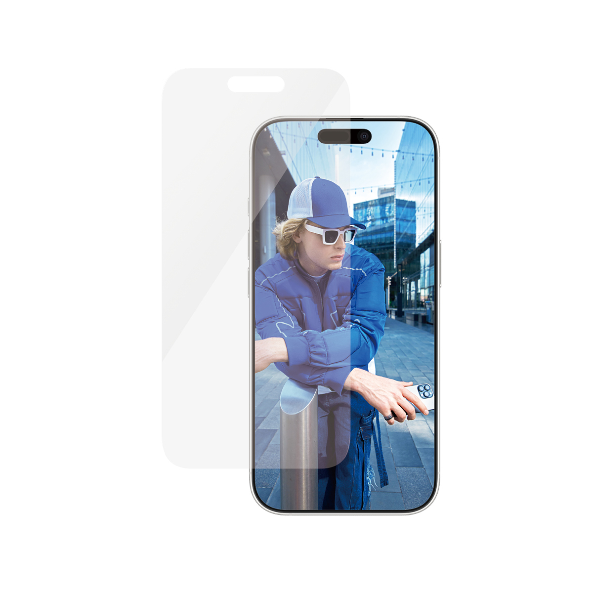 iPhone 16 Pro Antibakterielle Panzer Glas Displayschutz Case Friendly (2874)