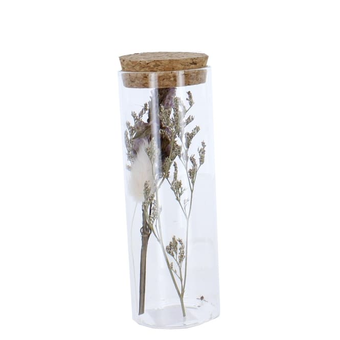 Reagenzglas mit Trockenblumen - aus Glas - ca. 5,5 x 15 cm