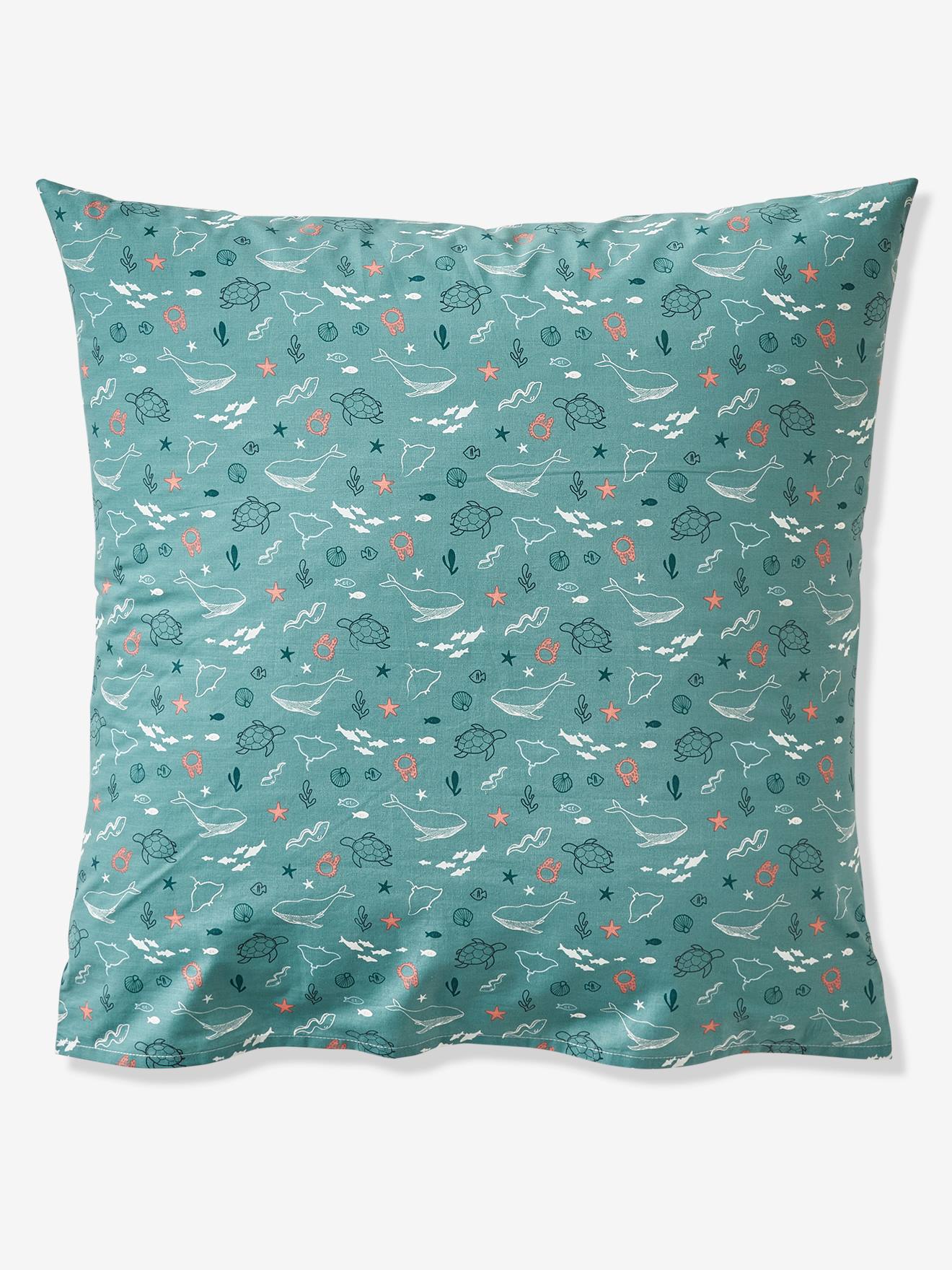 Conjunto infantil de capa de edredom e fronha, estampa Seascape, Basics azul médio