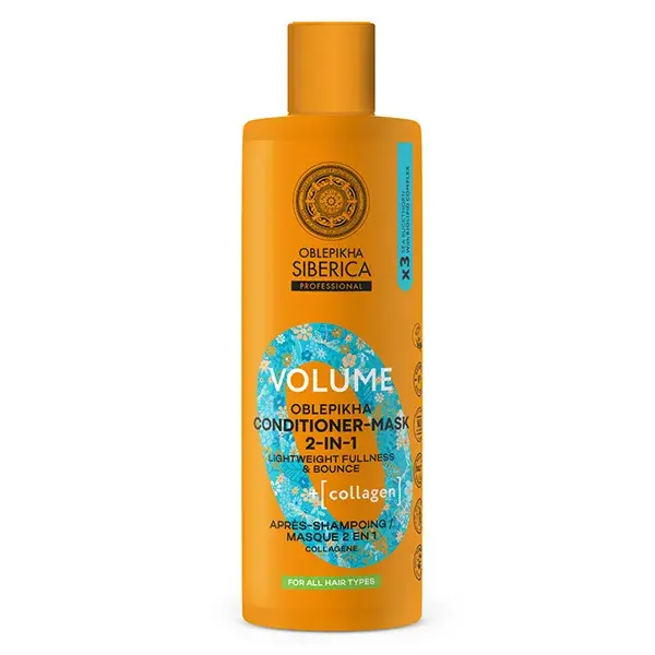 Natura Siberica Oblepikha O Condicionador e Máscara 2 em 1 para todos os tipos de cabelo 400ml