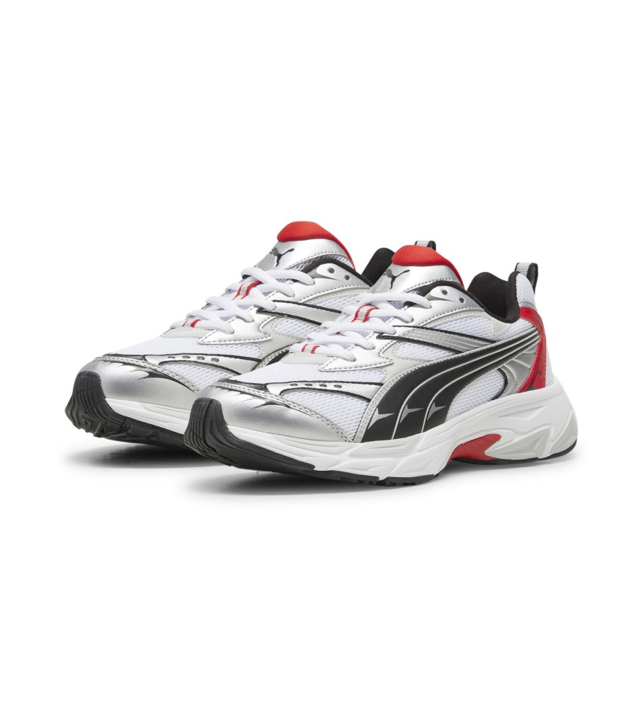 Tênis Puma Morphic, branco e vermelho