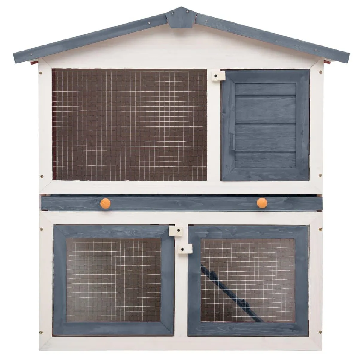 Helloshop26 Clapier 94 x 60 x 98 cm Gris et Blanc