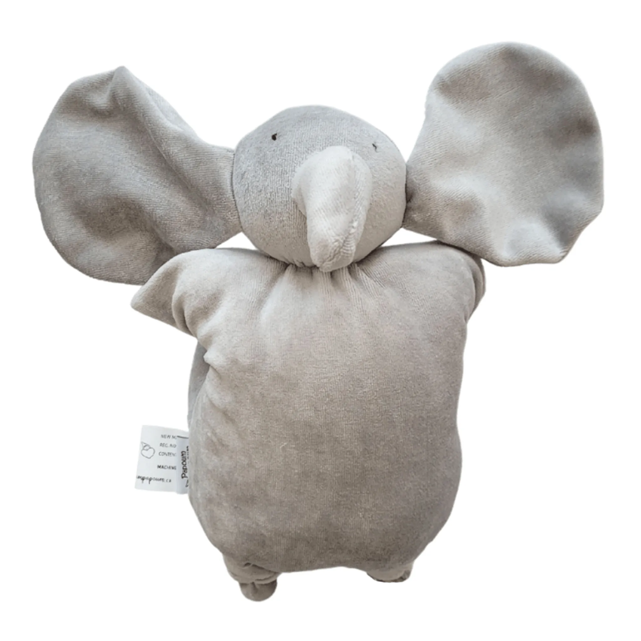 Papoum Papoum Éléphant Douillet en Bambou - Velours Gris