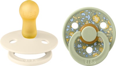 BIBS x Liberty Colour Smokk 2-Pack Lateks Str 2 Rund, Eloise/Sage Mix