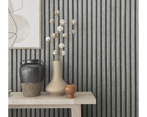 Vliesbehang 33959 Botanica 3D houtlook grijsbruin