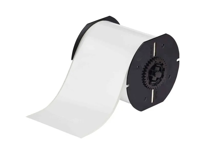 Brady B30C-4000-7569-WT, Hvid, Selvklæbende printeretiket, Kontinuerlig etiket, Vinyl, Akryl, Permanent