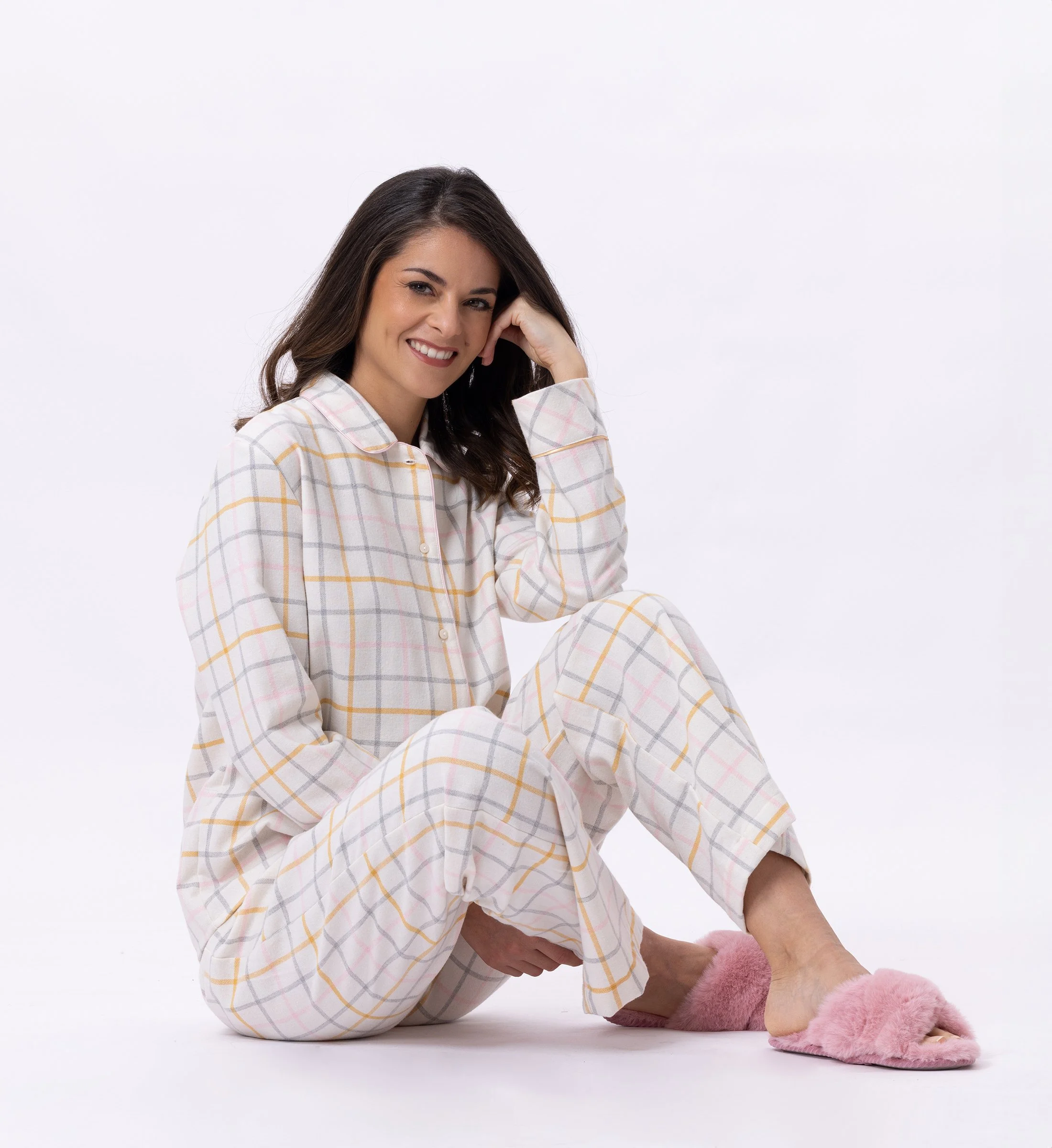 Pyjama boutonné en chaîne et trame | Multicolore