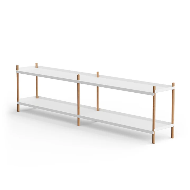 NINE - BOLT Regal 53 x 200 cm 2 Böden, Eiche / weiss