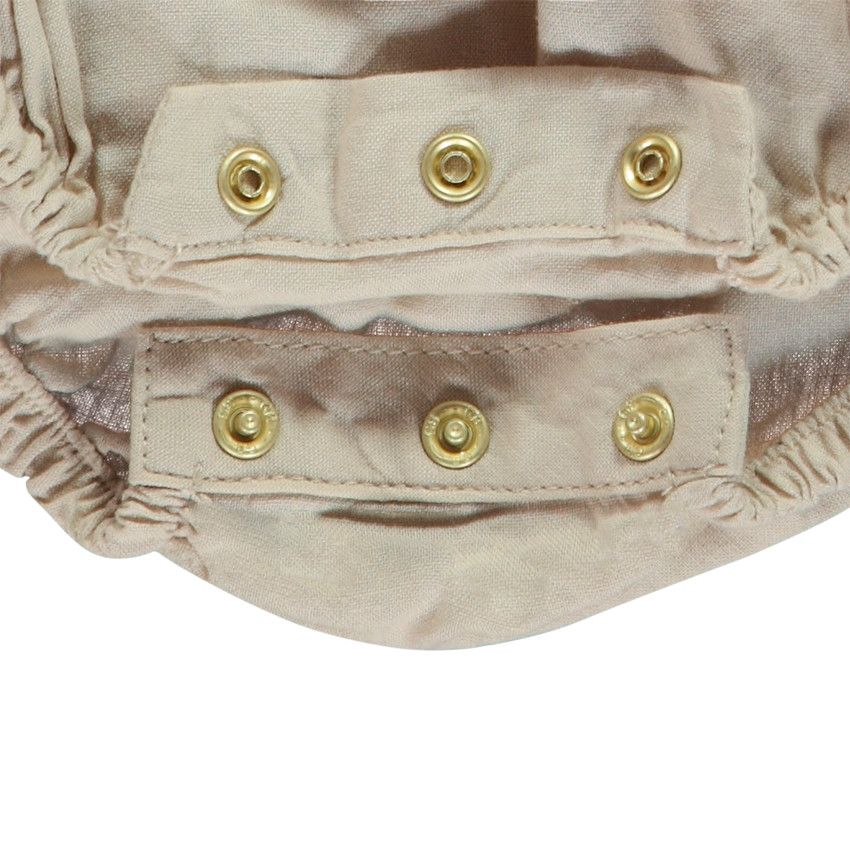 Robe body à manches volantées et Tour Eiffel brodée pour bébé fille - Ecru