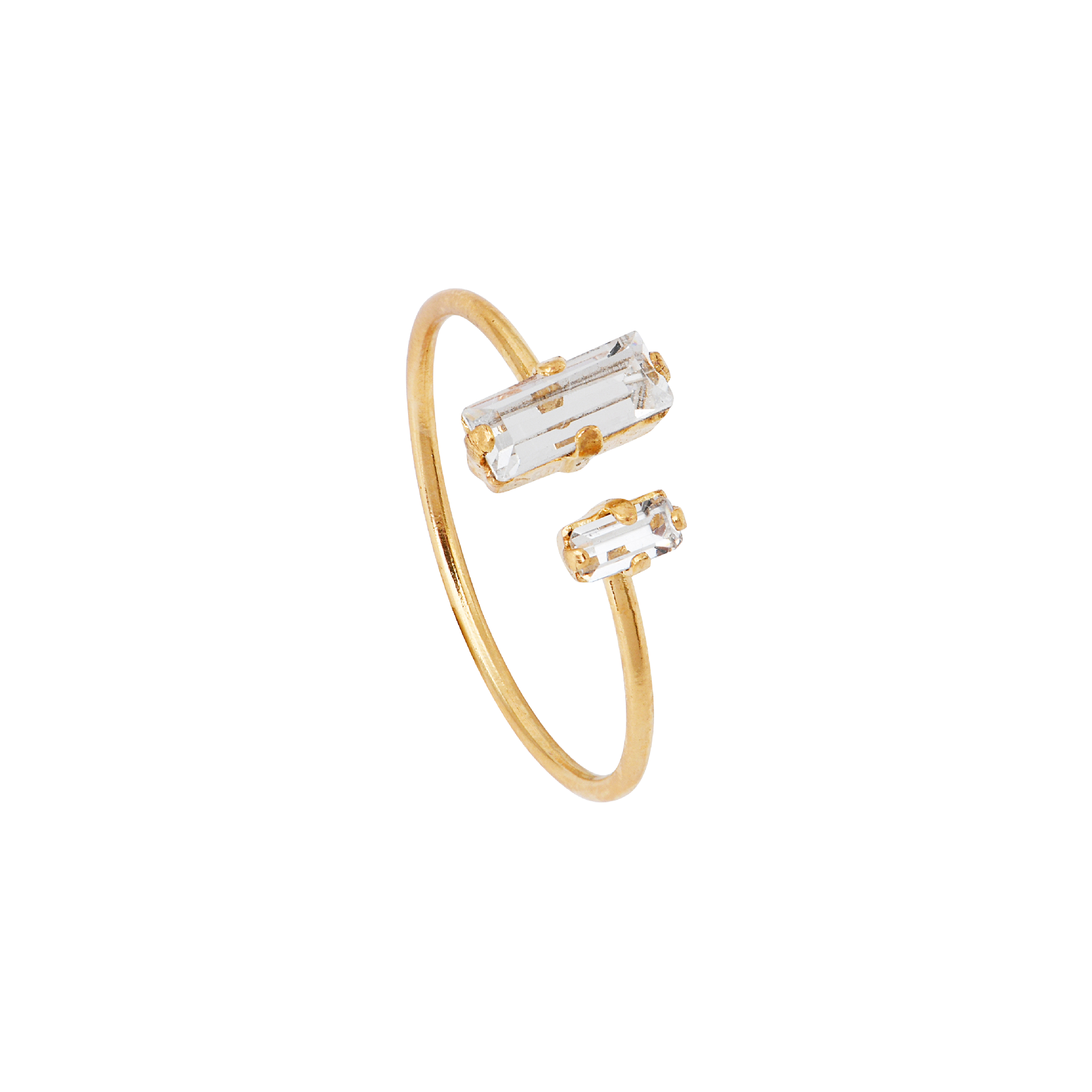 PALACE - Bague ouverte en laiton | Blanc