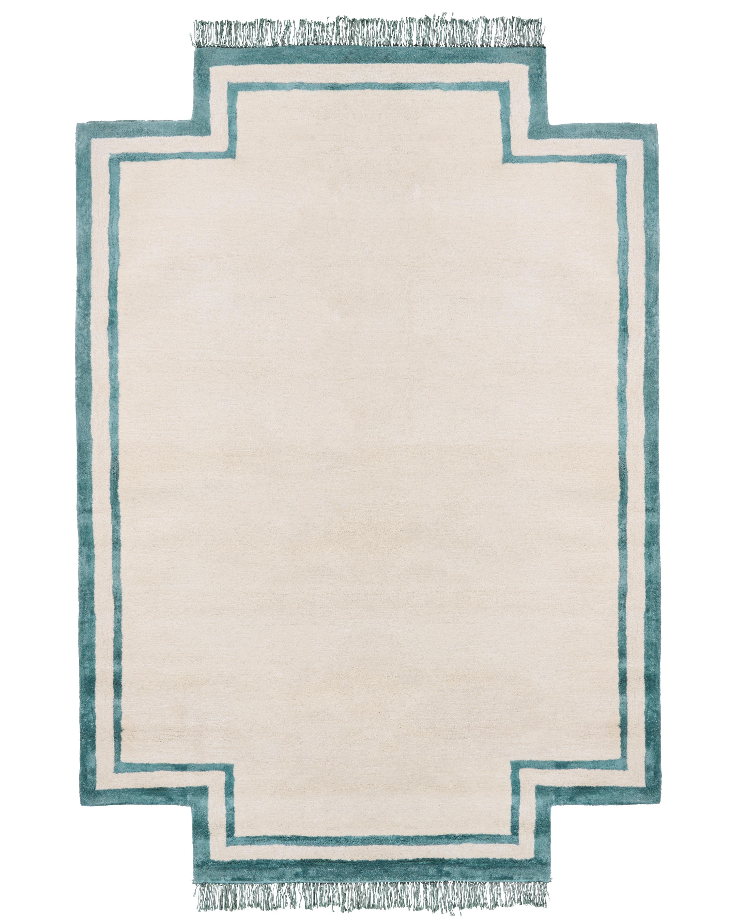 Vloerkleed BERWARI Lichtbeige 160 x 230 cm Viscose