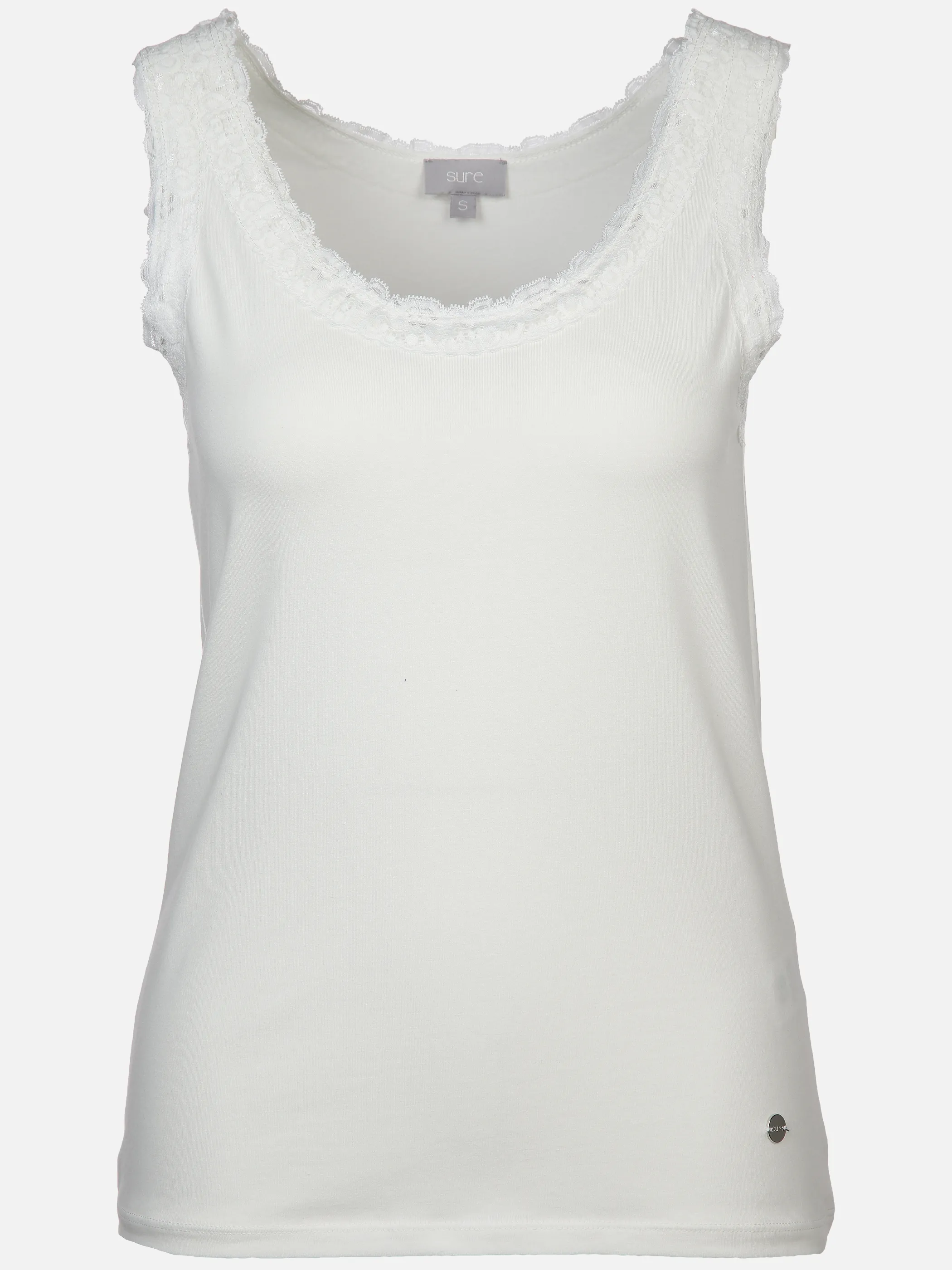 Damen Top mit Spitzenbesatz