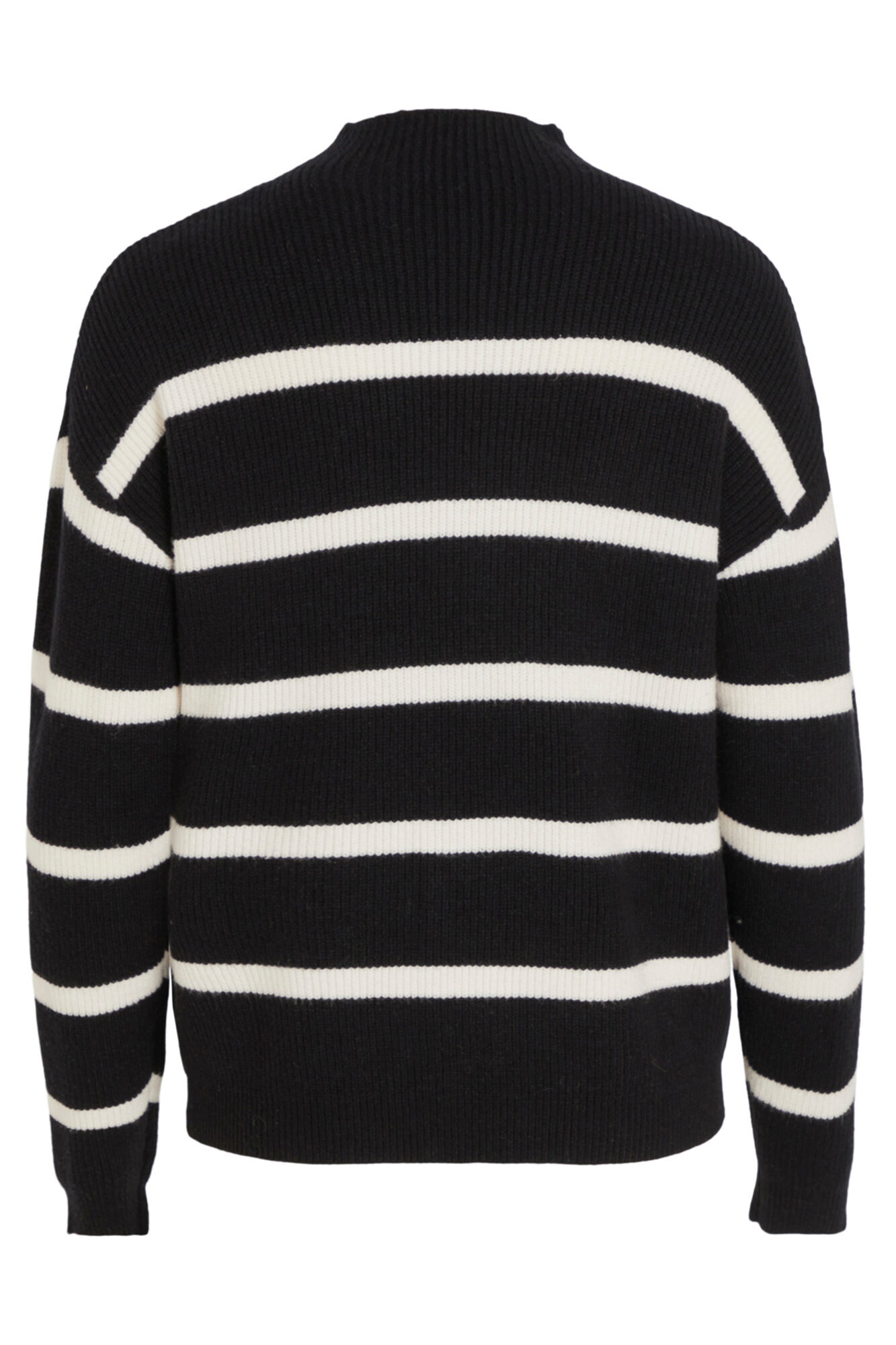 Blusa feminina de gola alta e manga comprida - Preta