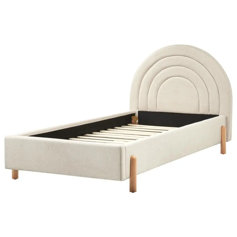 ANET - Bed - Beige - 90 x 200 cm - Stof