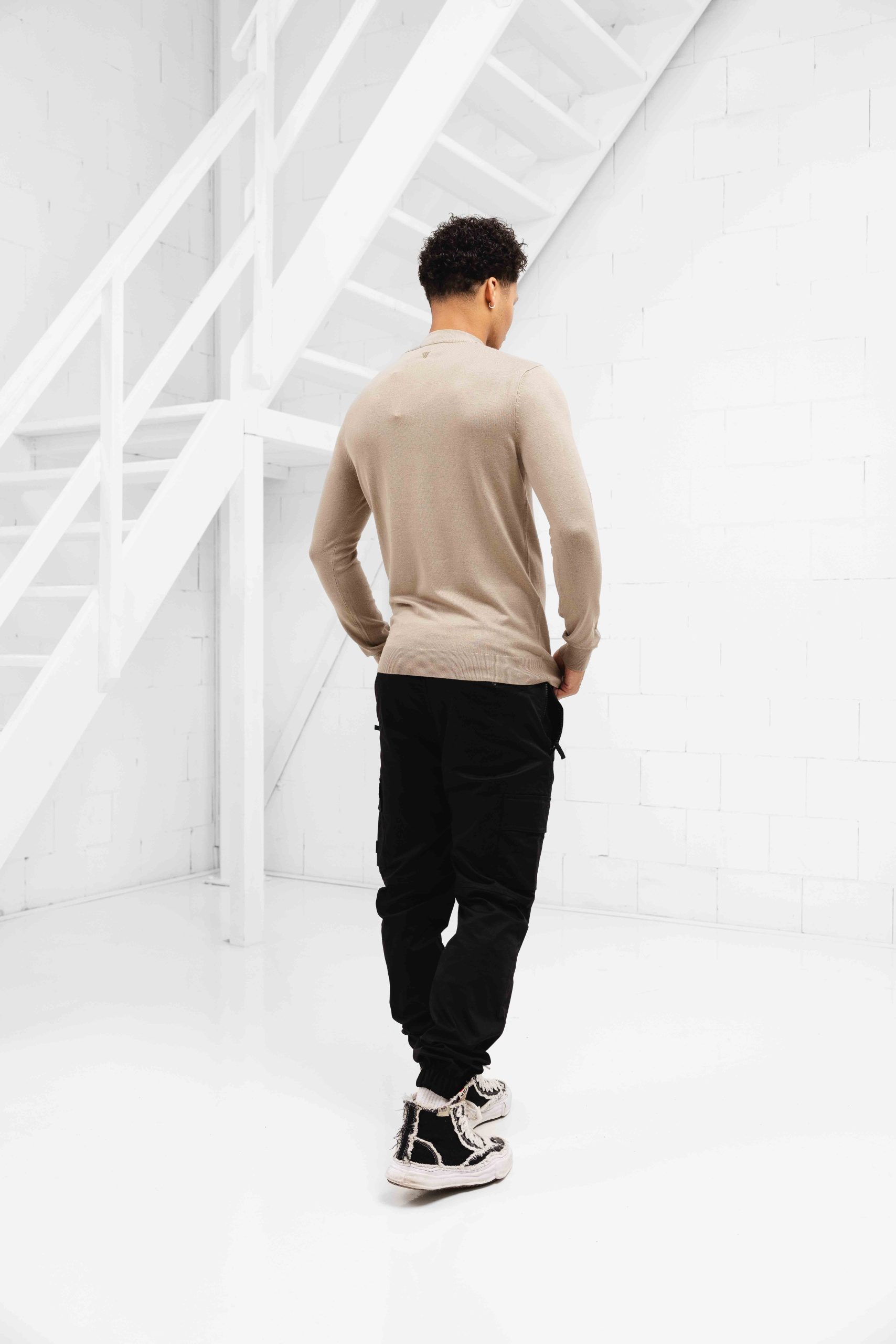 Pure Path Essential Knitwear Halfzip Sweater Heren Beige