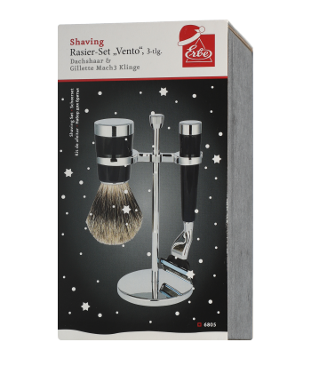 Erbe Solingen Rasier-Set Vento Dachshaar-Pinsel, Rasierer & Halter 3-teilig