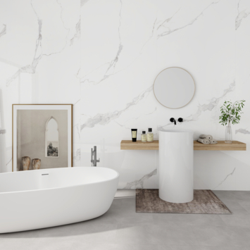 Wandpaneel kunststof Allora 260x90 cm wit marmer glans, dikte 5mm2,34 m²