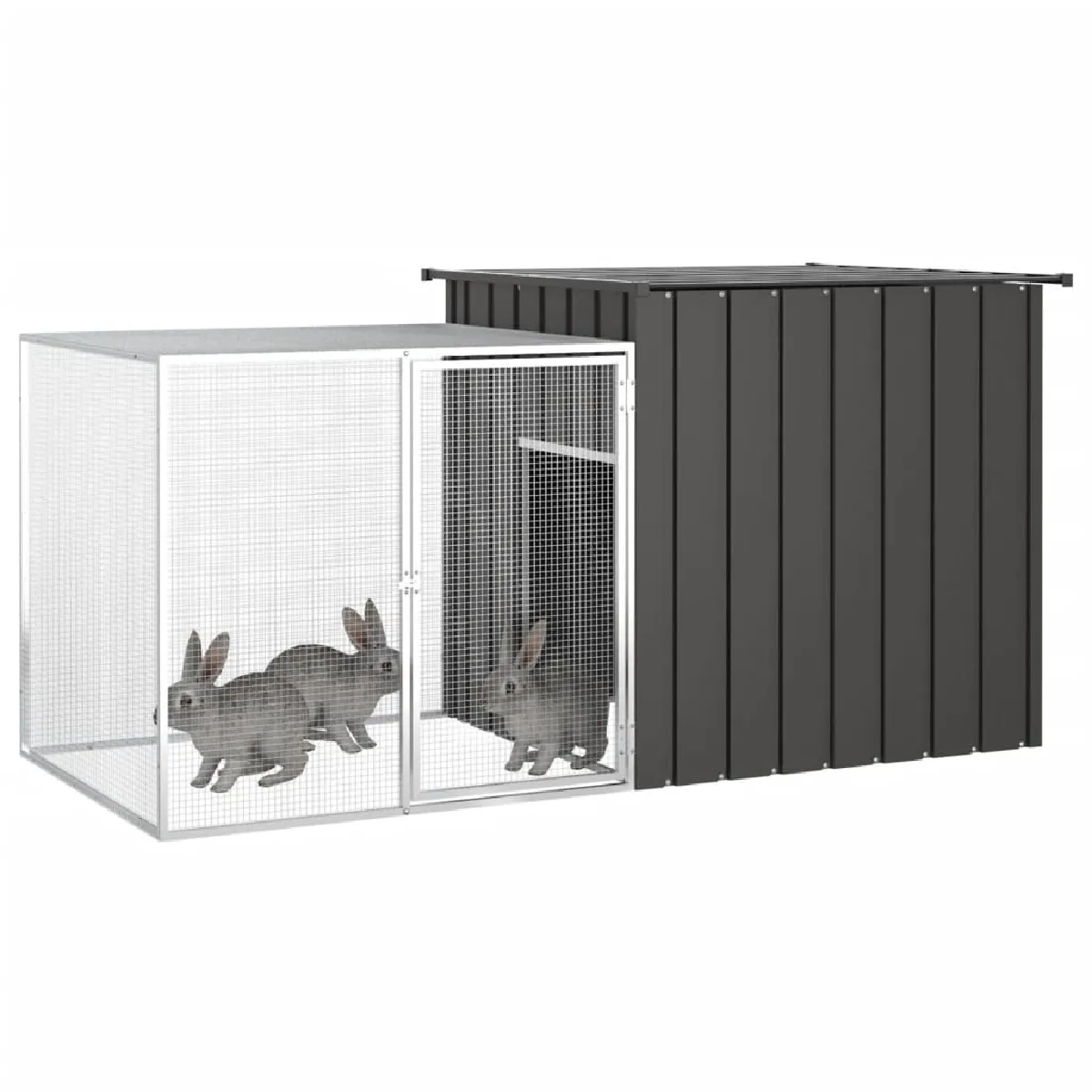 vidaXL Clapier Anthracite 200x91x100 cm Galvanisé