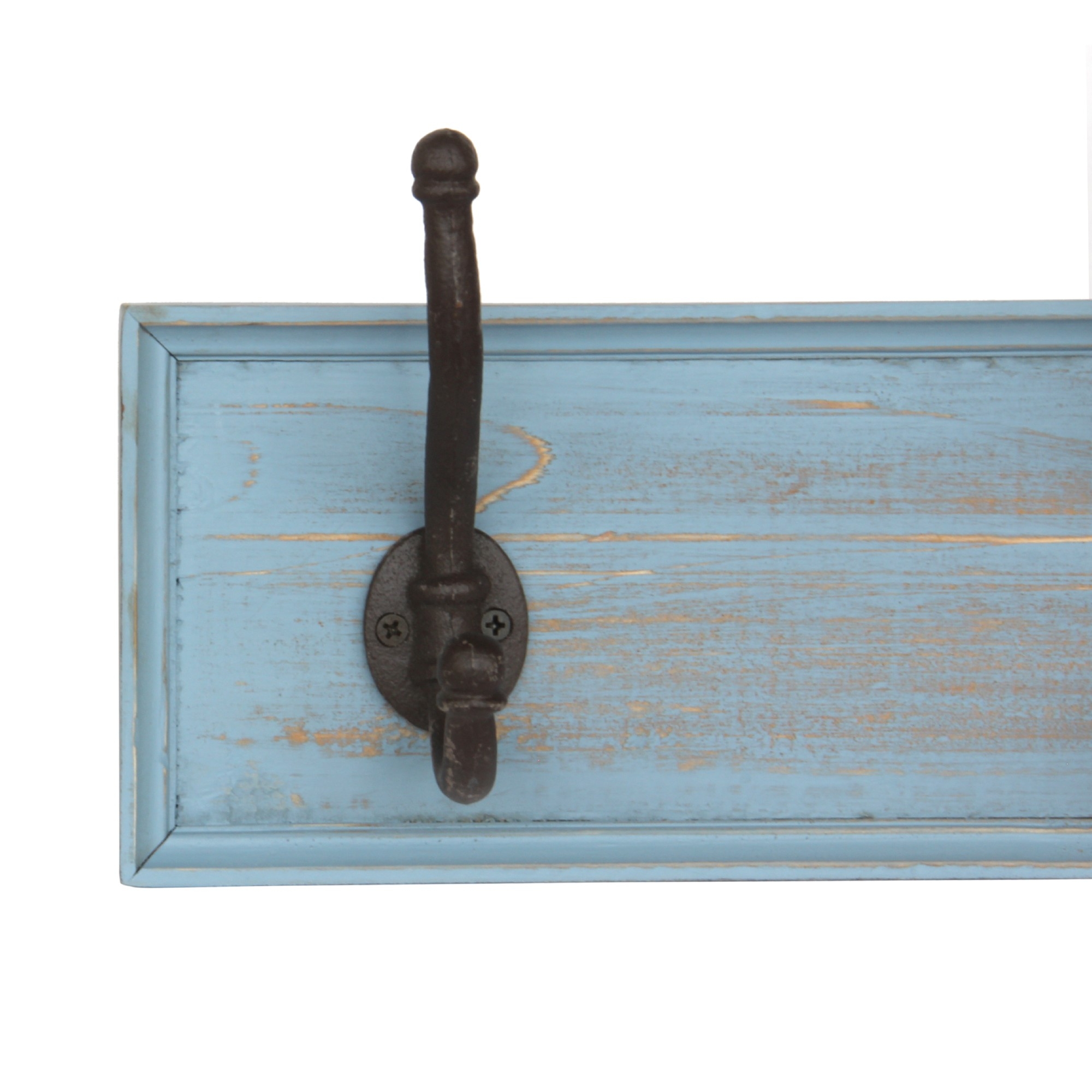 5er Hakenleiste, blau, B 90 cm, H 14 cm, T 8 cm von fischer's lagerhaus