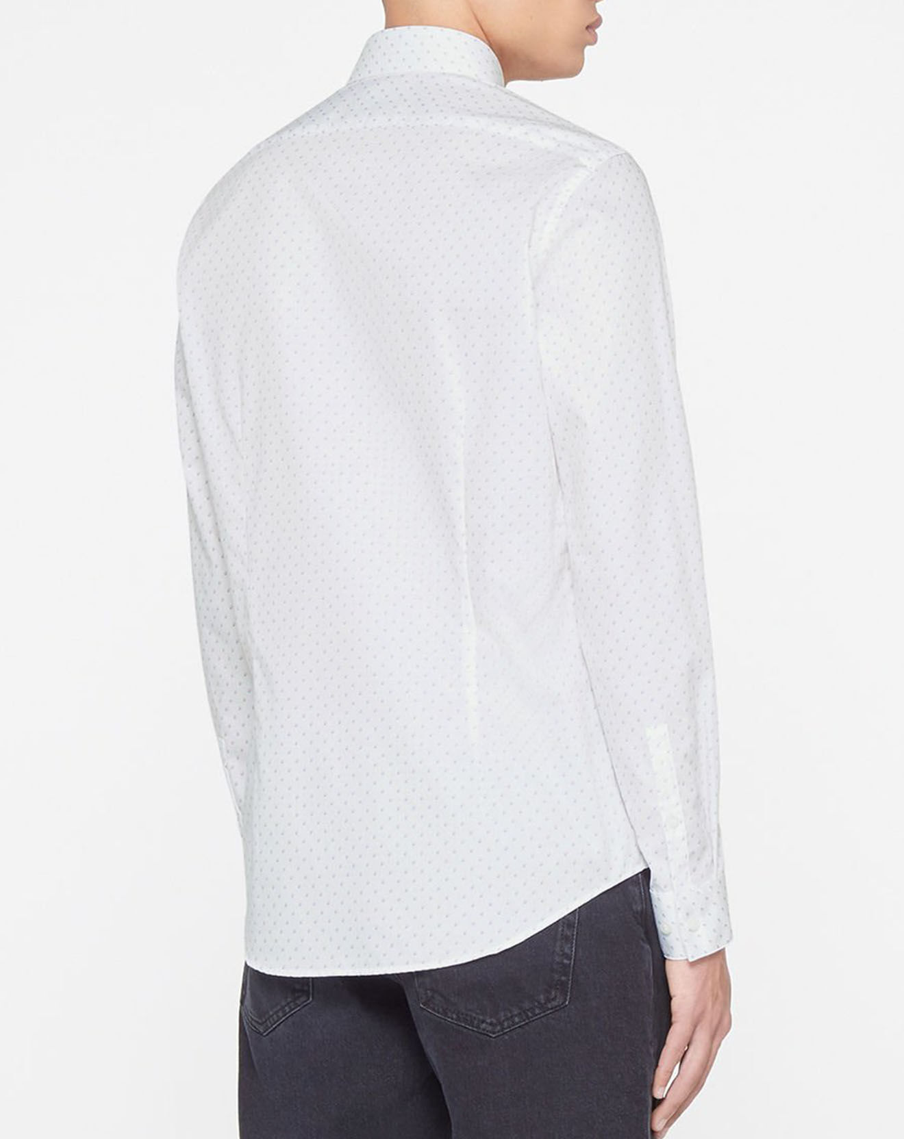 Calvin Klein Chemise slim imprimée Micro Carré blanc/bleu