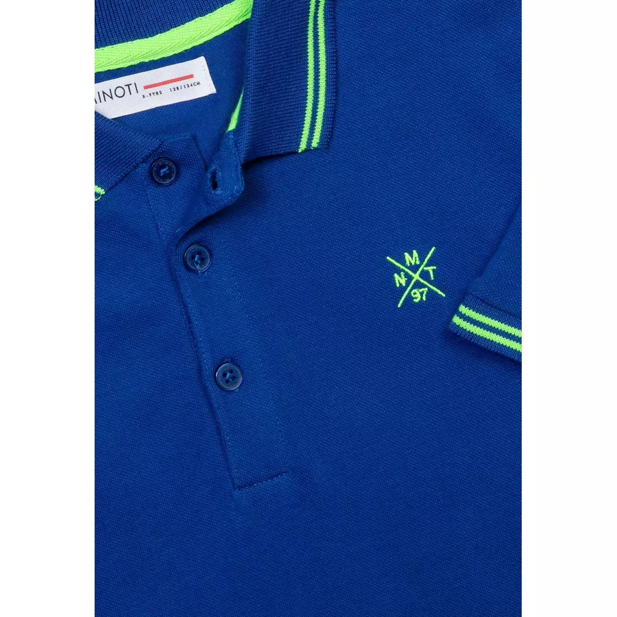 MINOTI Poloshirt mit Kontrastelementen Blau