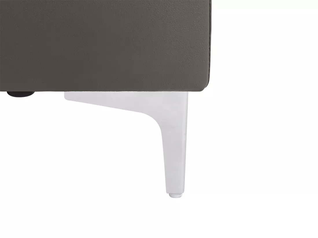 Canapés 3 places et 2 places en cuir gris anthracite SOLANGE