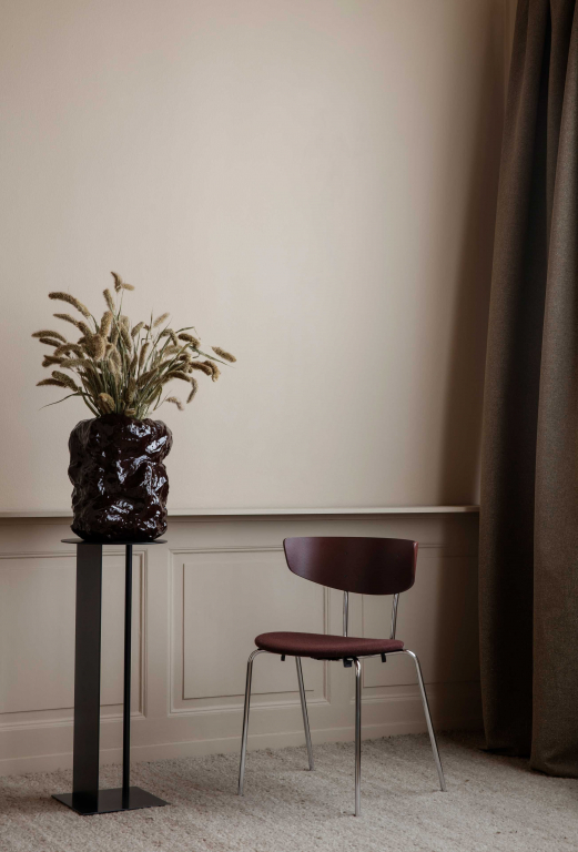 Ferm Living Herman stoel zwart, zwart onderstel