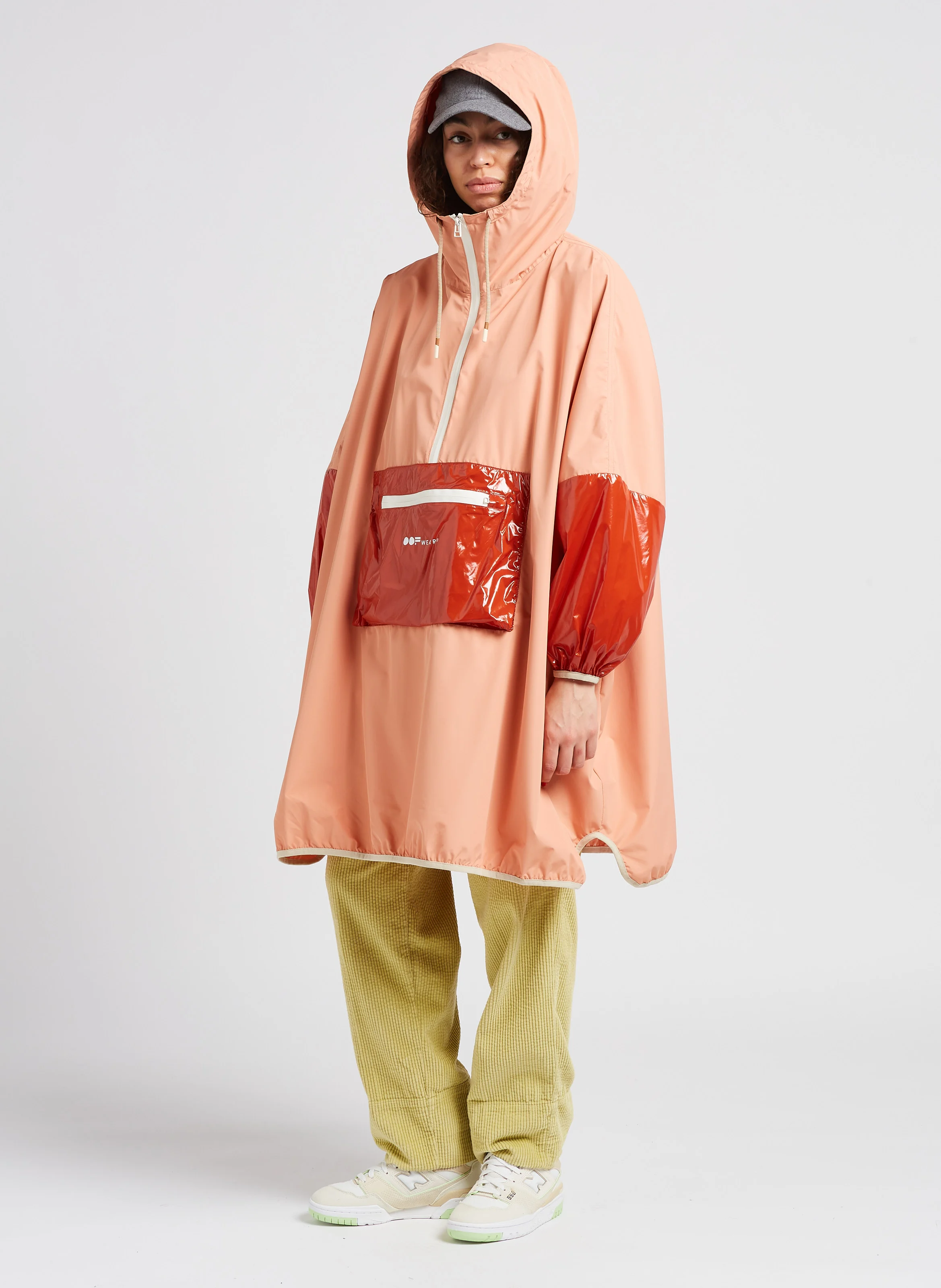 Coupe-vent ample à capuche| Rose