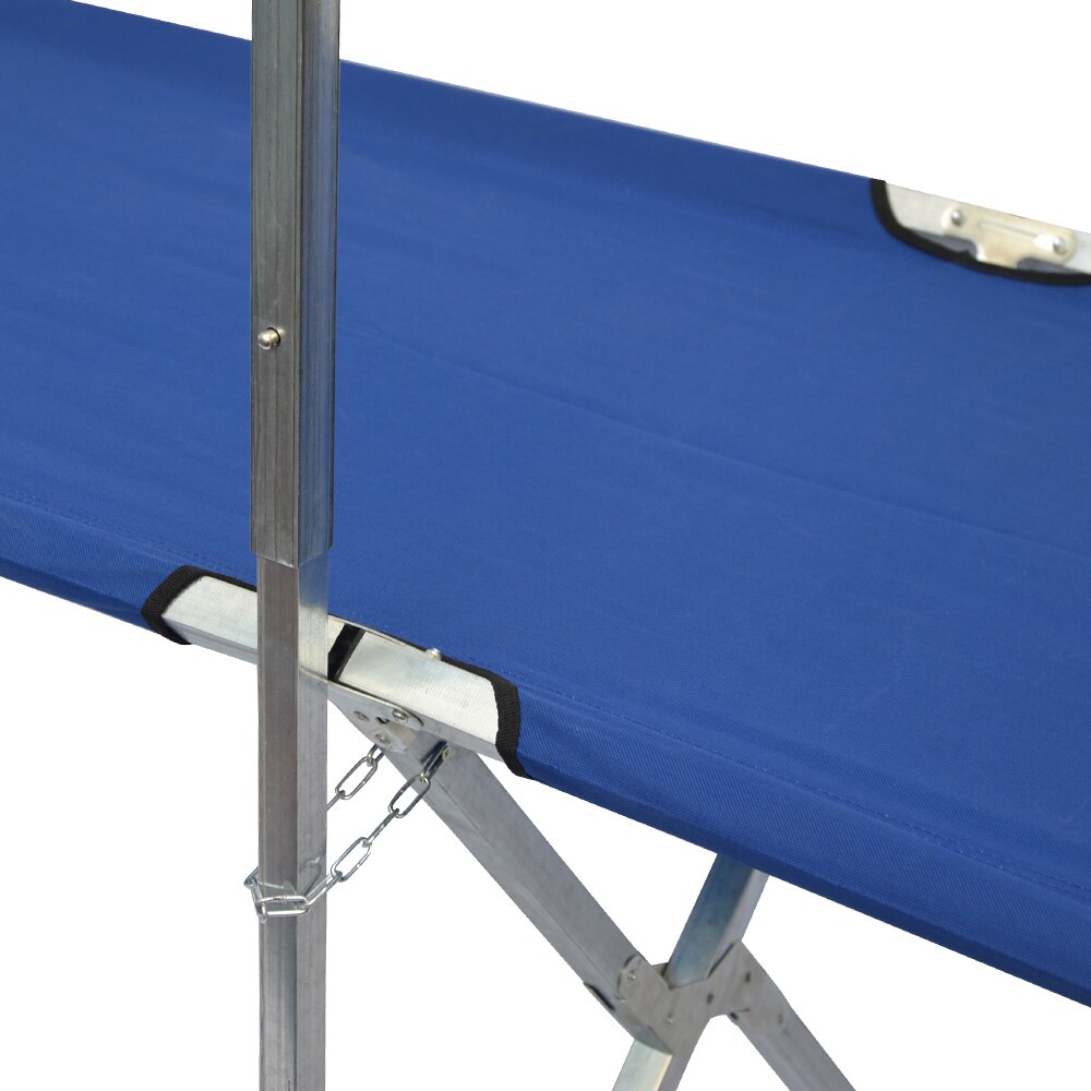 Faltbarer Verkaufsstand mit höhenverstellbarer Kleiderstange Metall Flohmarkt-Tisch ca.205x67cm Bla