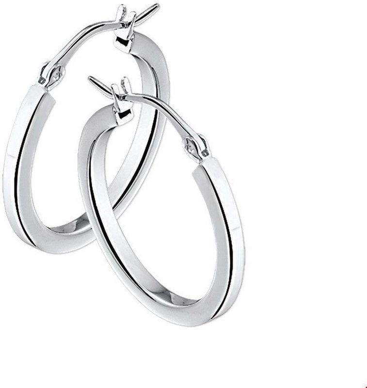Oorringen - Zilver - Vierkante Buis - 2,5 mm - Hefboom-sluiting