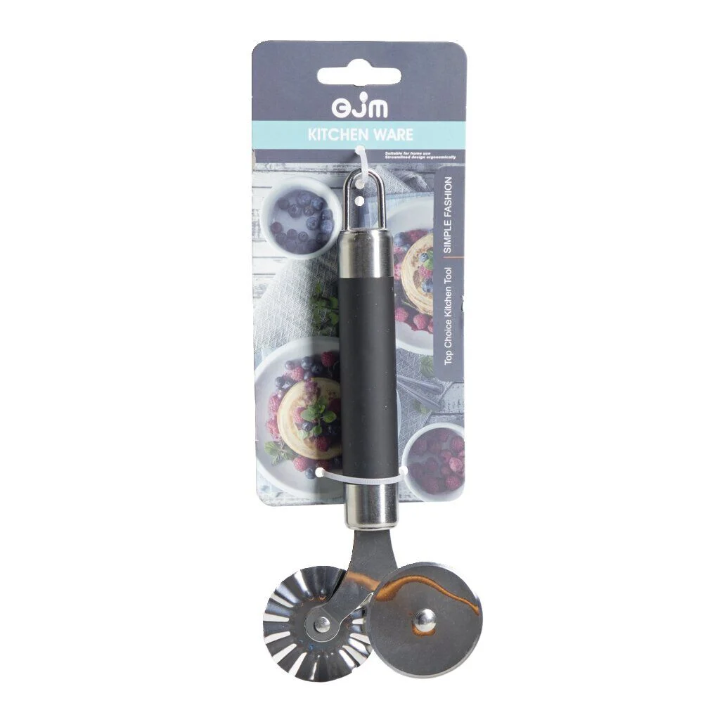 Roulette double en inox - Coupe-tarte et pizza
