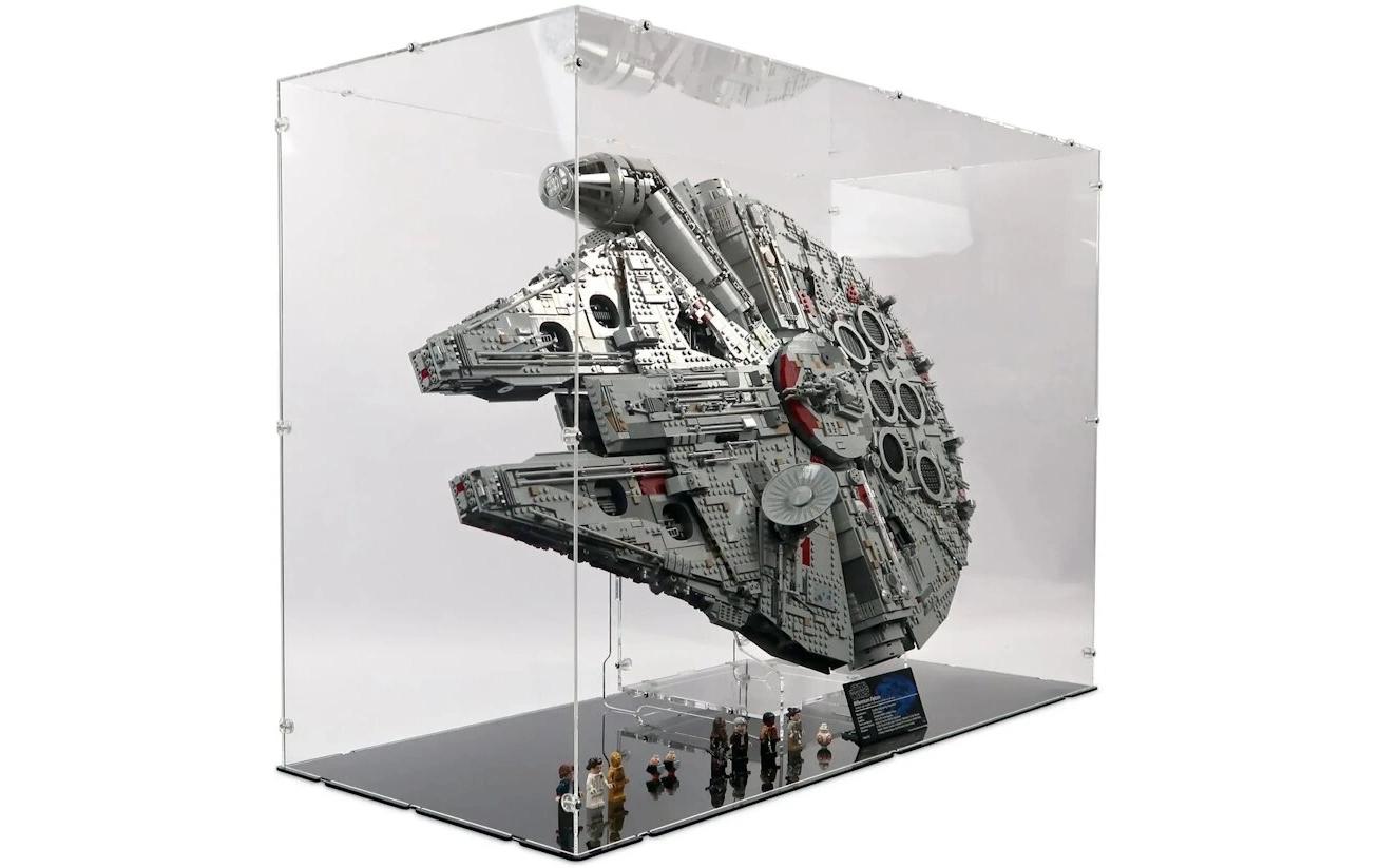 Baukasten Acryl-Display für LEGO 75192 Star Wars<br>Vertikal Acry-Display-Box und Ständer mit schwarzem Boden für LEGO Star Wars UCS Millennium Falcon