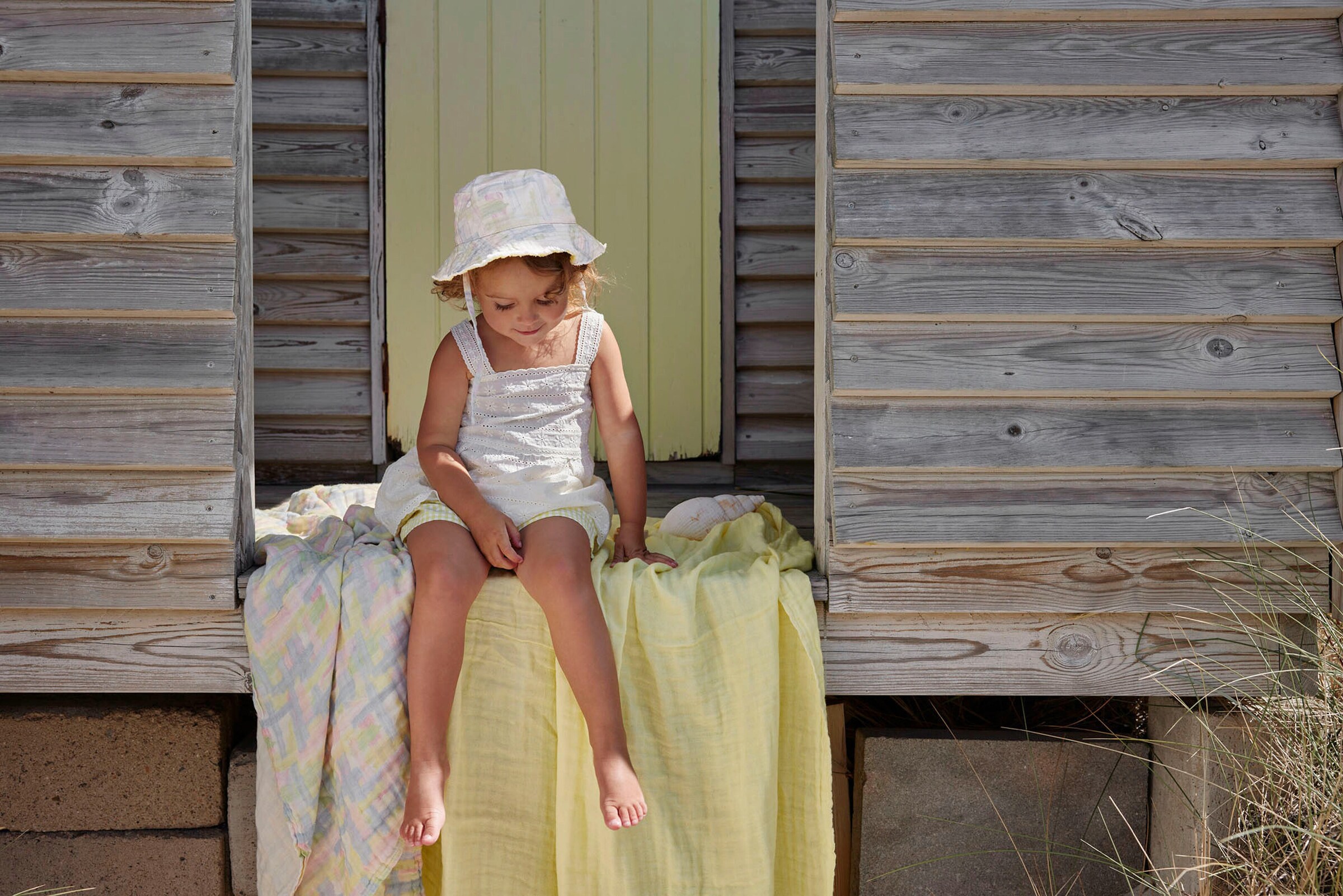 Elodie Crinkled Blanket - Pastel Braids