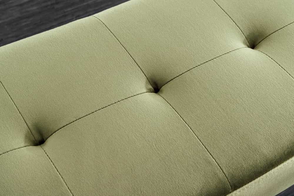 Design Sitzbank BOUTIQUE 100cm grün Samt schwarze Metallbeine
