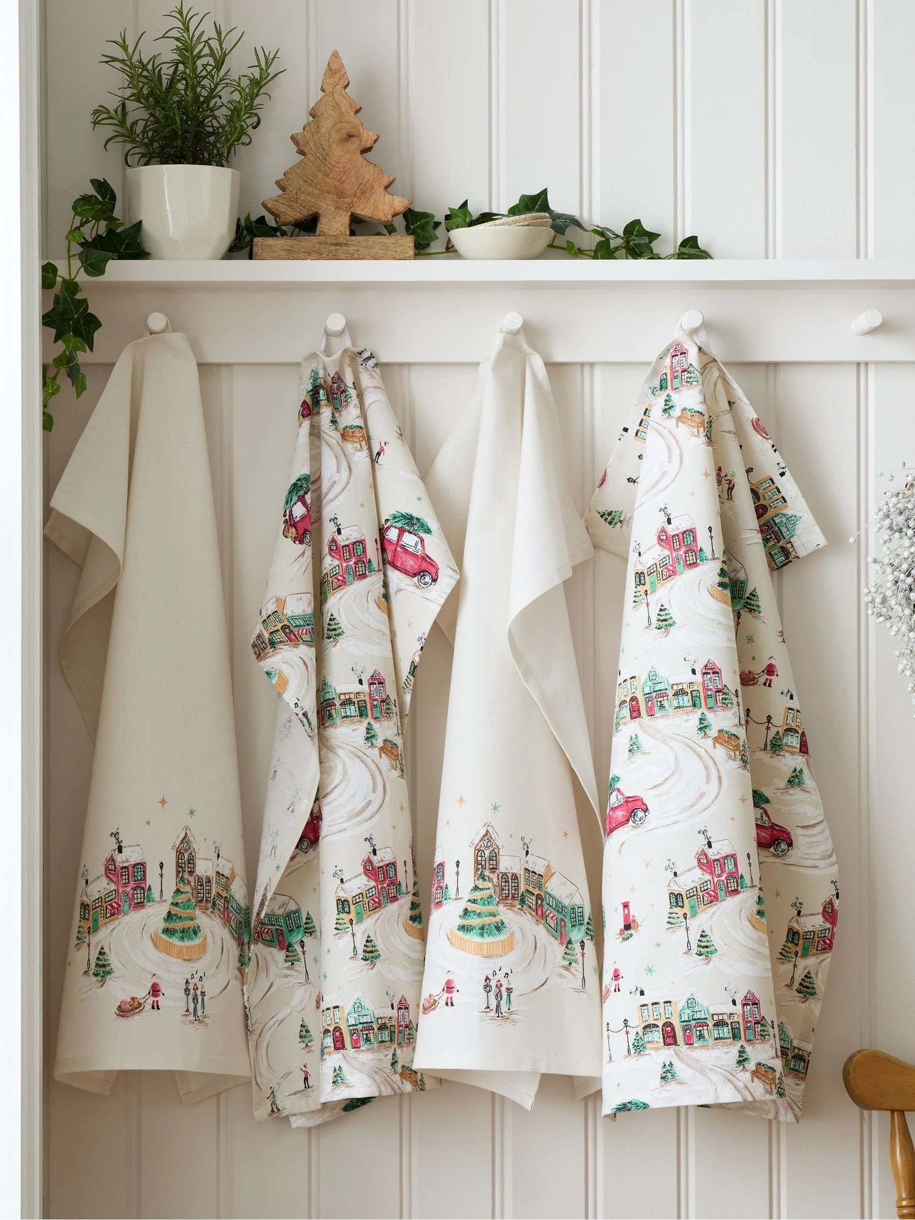 Catherine Lansfield Kerstmis Stad Katoenen Theedoek
