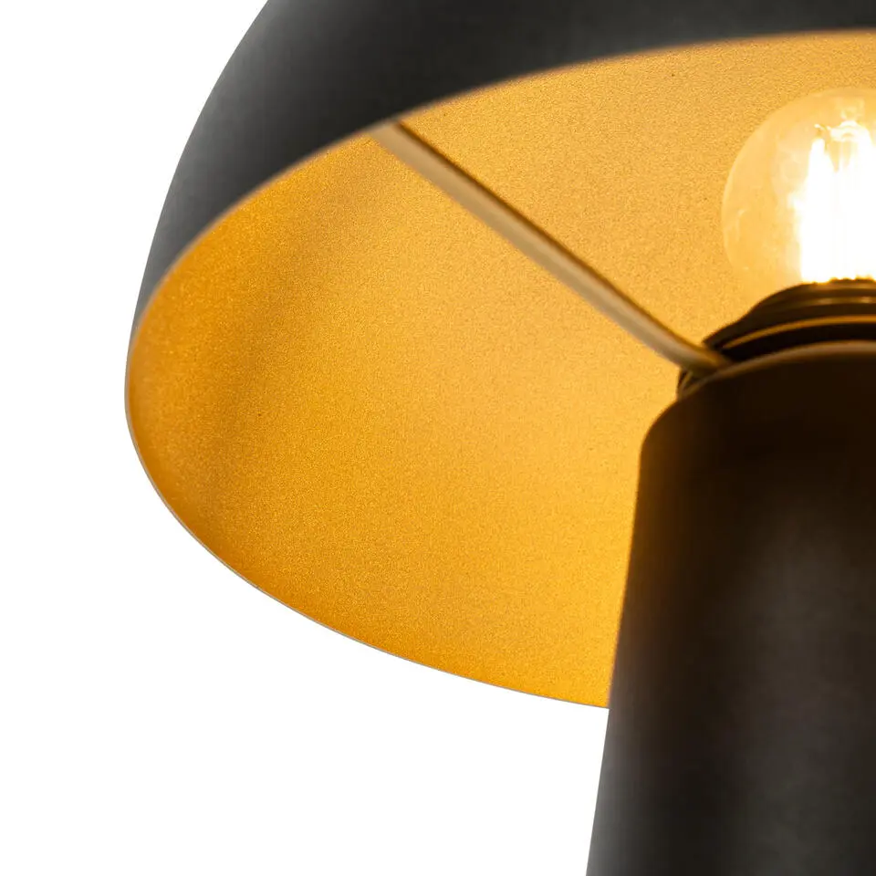 Qazqa staande buitenlampen mushroom zwart e27