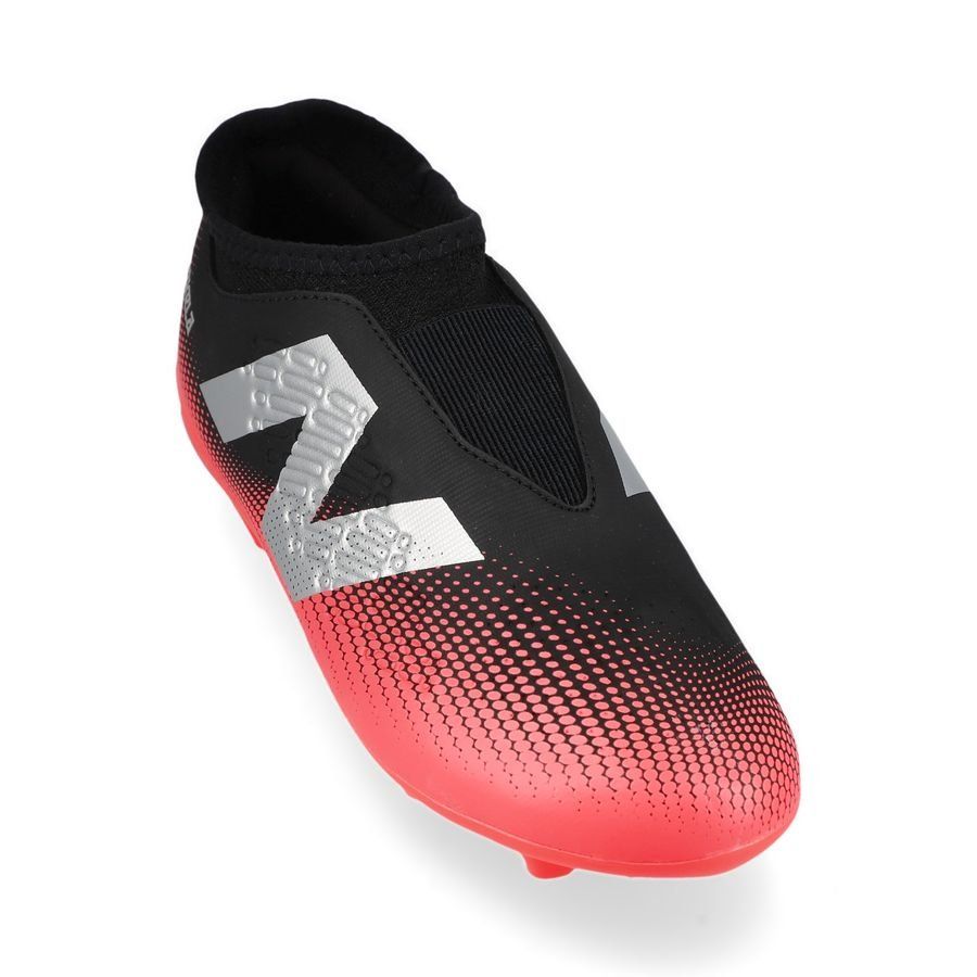 New Balance Tekela V4 Magique FG Flash Point - Noir/Rouge/Argenté Enfant