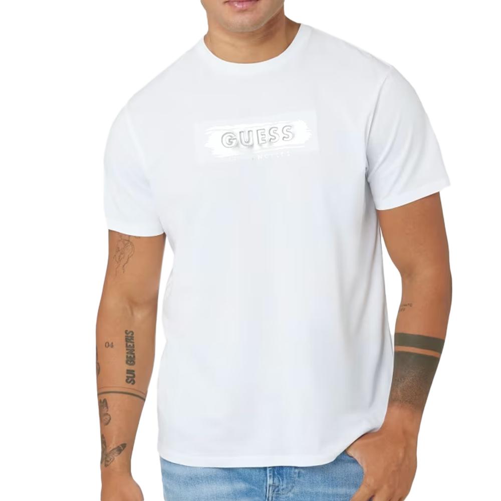 Guess T-shirt Blanc Homme Guess Metallic1K