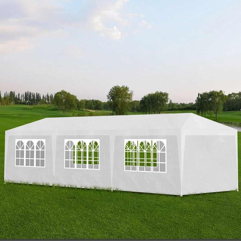 Partytent - Wit - Polyethyleen - Staal Frame - Inclusief Montagematerialen