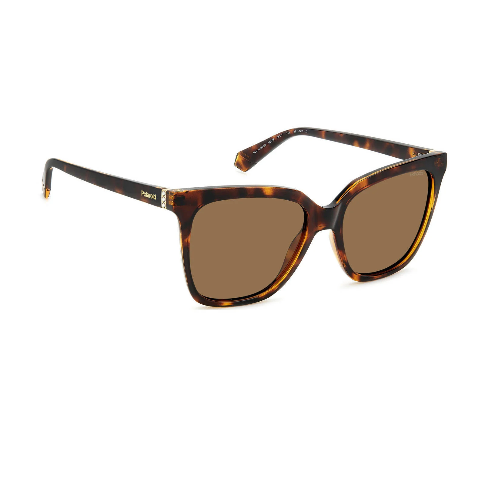 Polaroid zonnebril 4155/S/X met tortoise print bruin