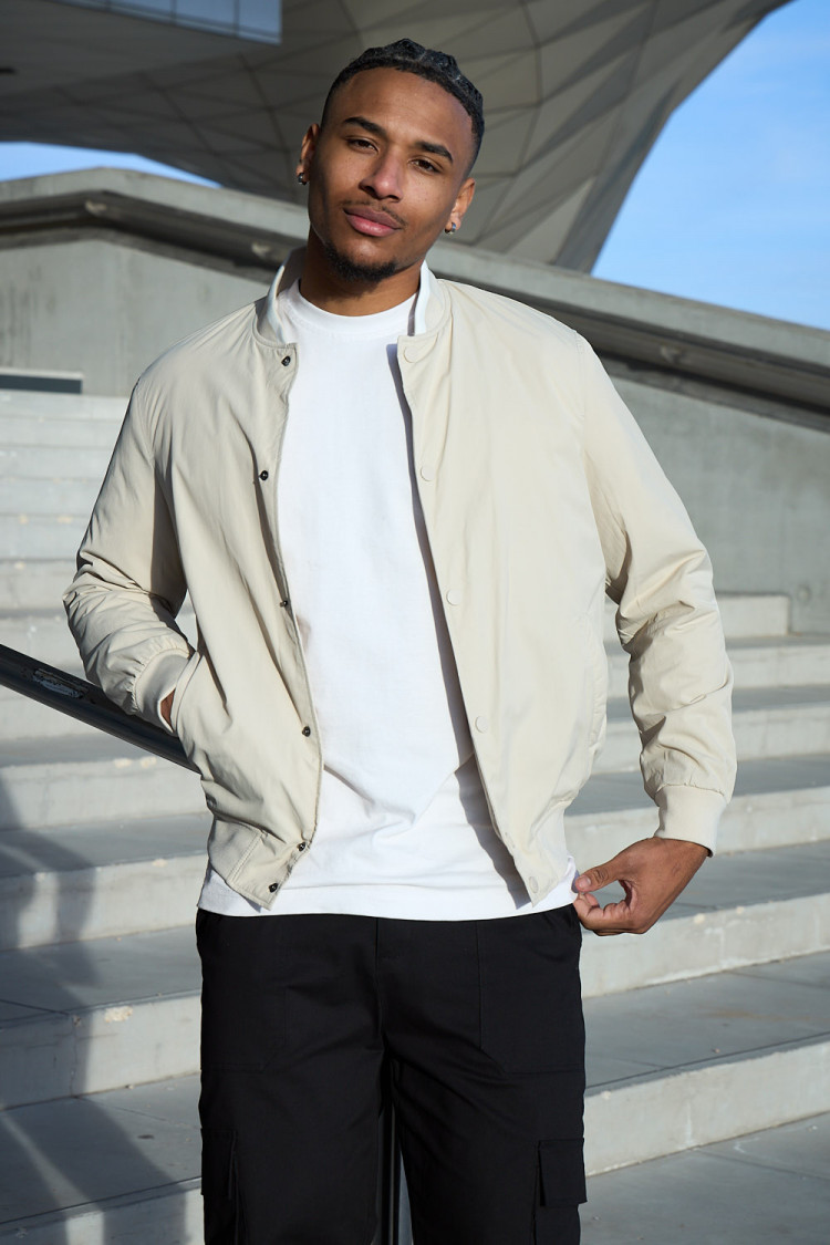 Veste style bomber beige